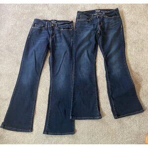 2 Signature By Levi Dark Wash Denim Blue Jeans Strauss Modern Boot Cut W27 L30